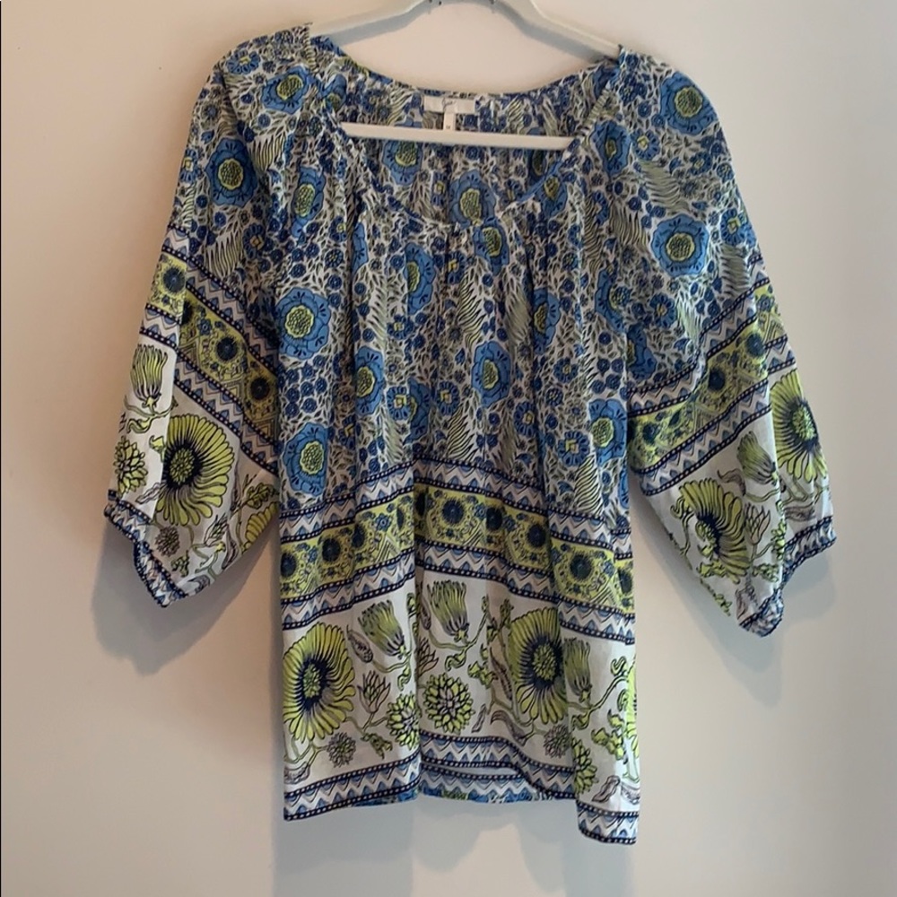 Cotton voile peasant blouse